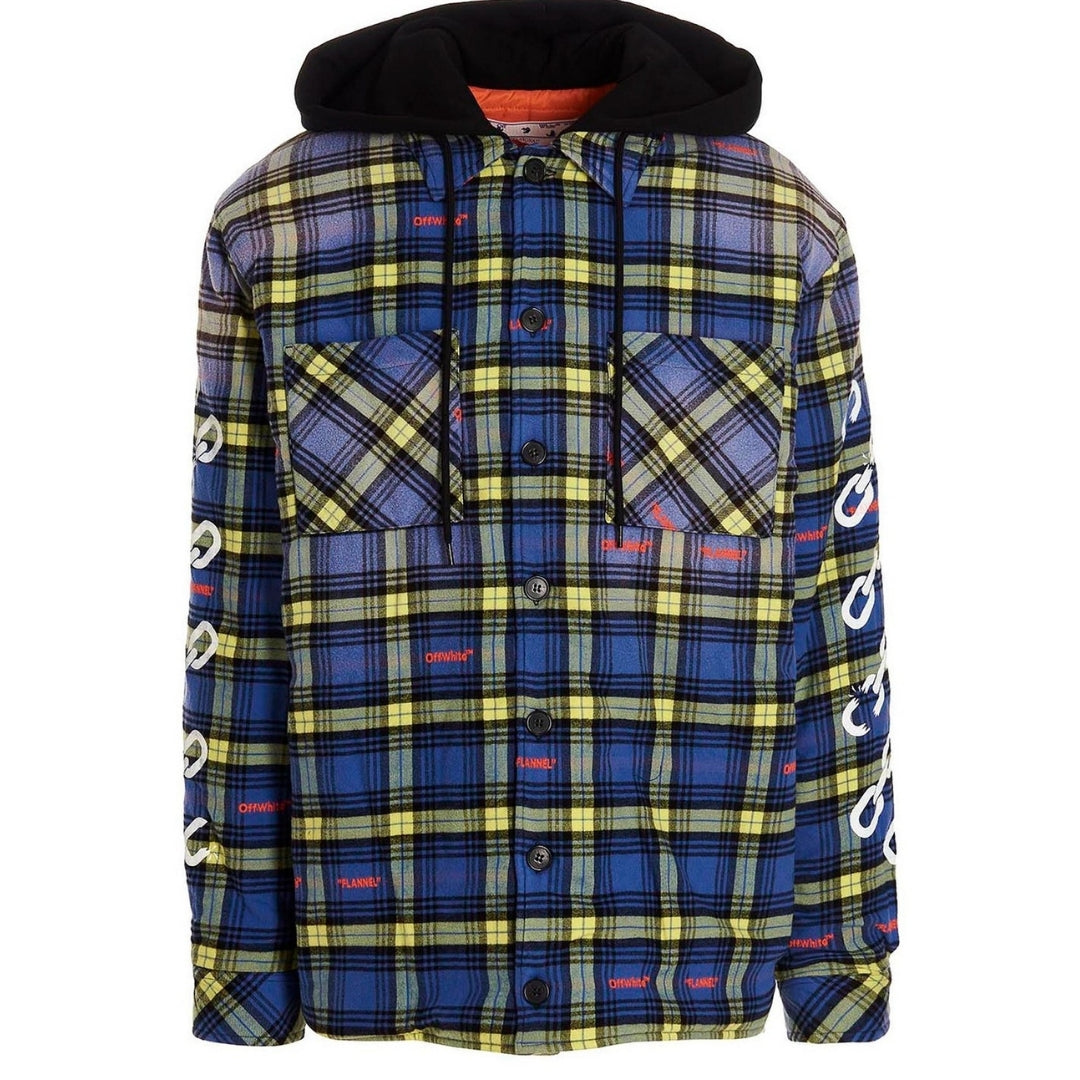 Off-White Arrow Padded Flannel Dusty Blue Jacket M