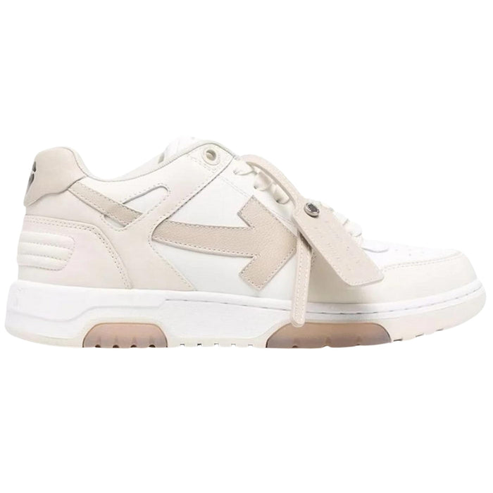 Off White Out Of Office Beige Leather Sneakers