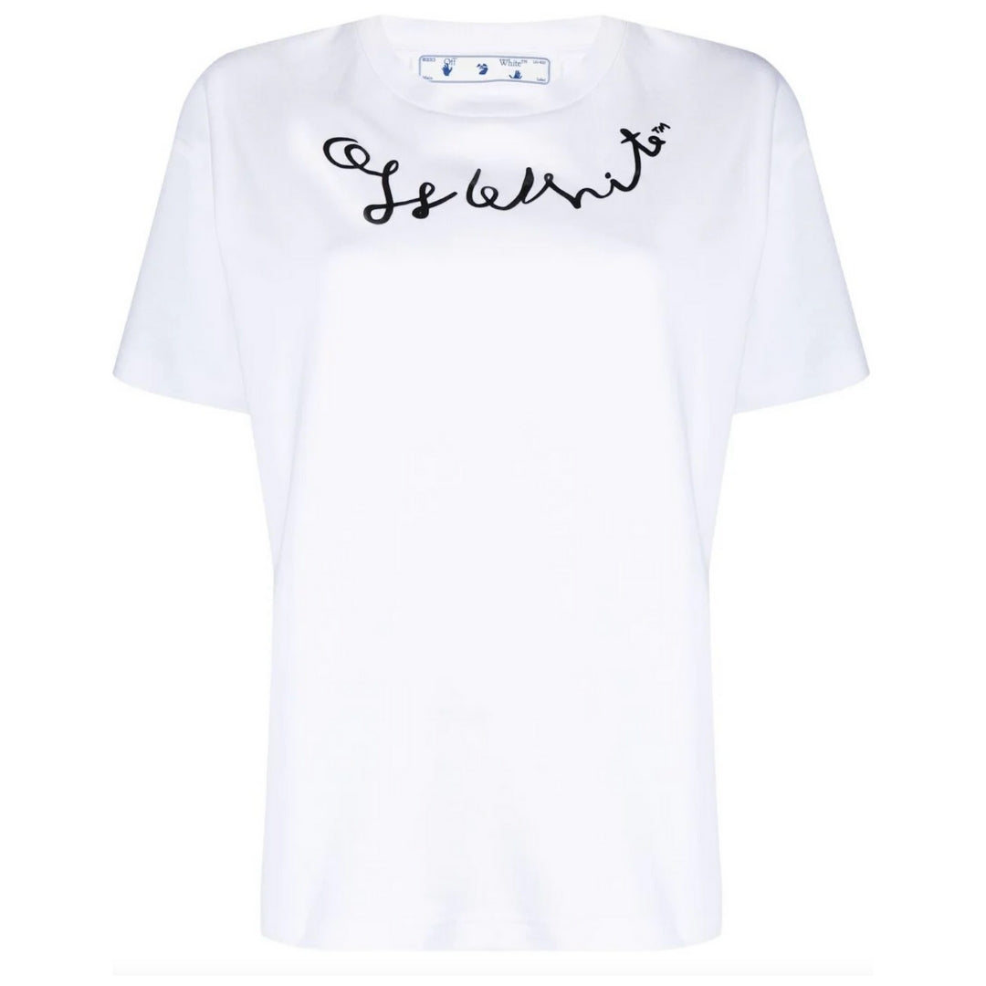 Off-White Left Hand Logo Regular Fit White T-Shirt XS