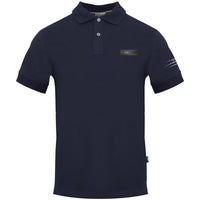 Plein Sport Slashed Sleeve Navy Blue Polo Shirt S