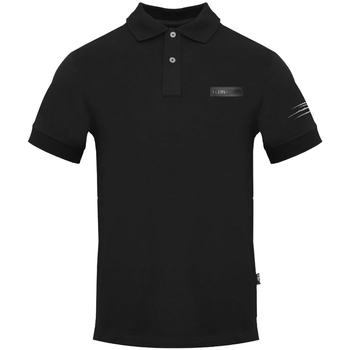 Plein Sport Slashed Sleeve Black Polo Shirt S