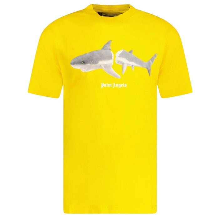 Palm Angels Classic Shark Design Yellow T-Shirt XS