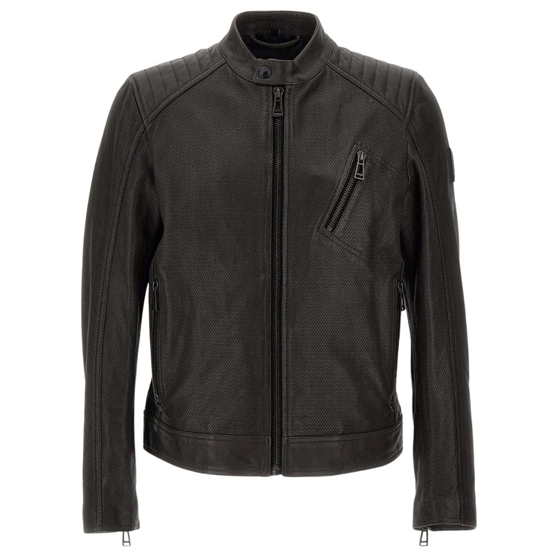 Belstaff Racer Air Dark Grey Leather Jacket M