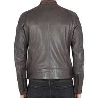 Belstaff Racer Air Dark Grey Leather Jacket M