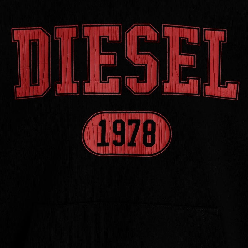 Diesel Varsity Logo Black Hoodie S