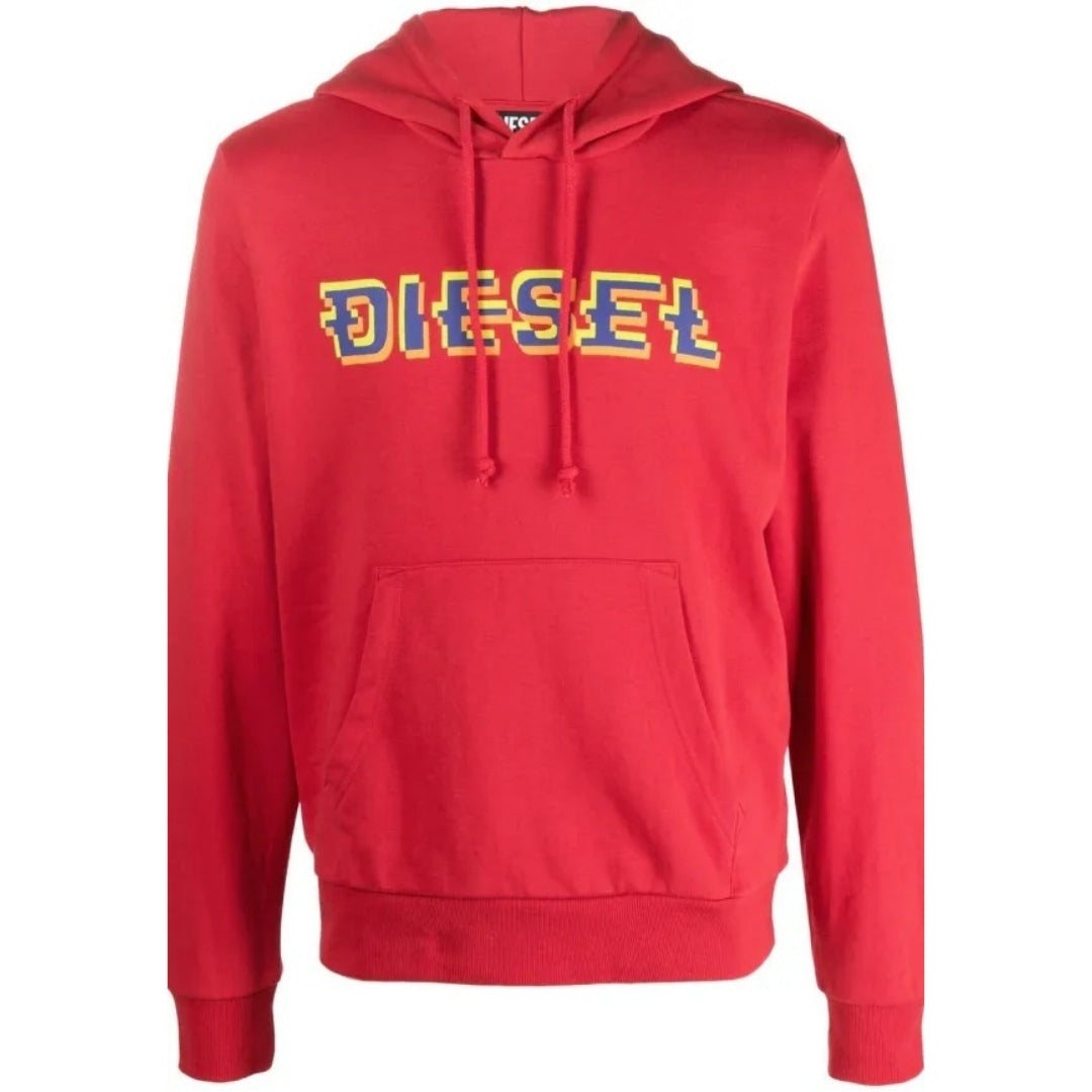 Diesel Pixel Logo Red Hoodie S