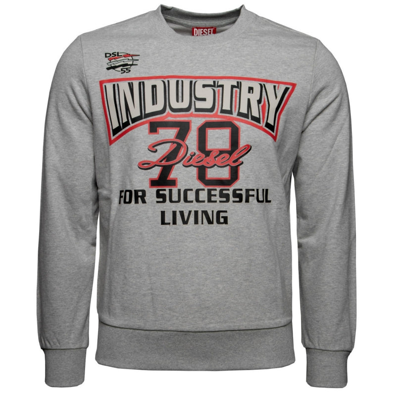 Diesel Industry 78 Logo Grey Sweatshirt L