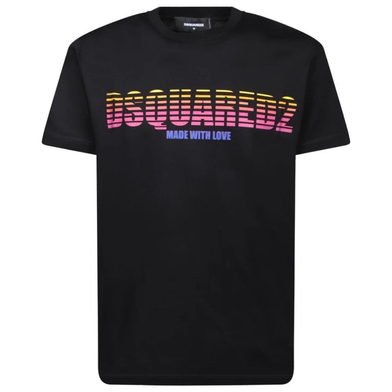 Dsquared2 Cool Fit Made With Love Logo Black T-Shirt S