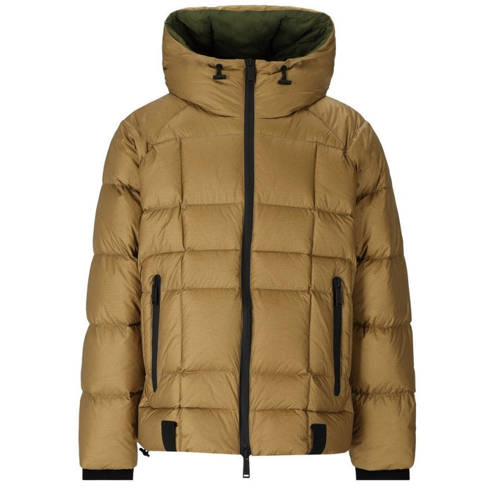 Dsquared2 Printed Logo Walnut Brown Hooded Down Jacket L