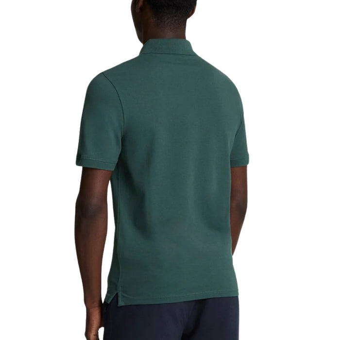 Lyle & Scott Branded Chest Logo Argyle Teal Green Polo Shirt M