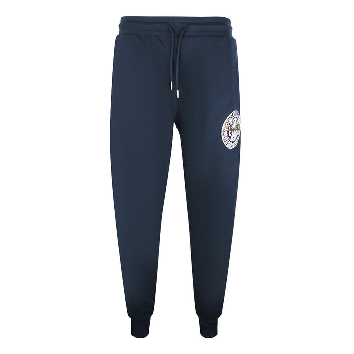 Cavalli Class Circle Tiger Logo Navy Blue Sweatpants