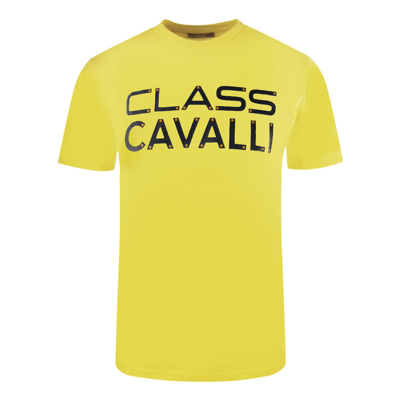 Cavalli Class Bolted Logo Yellow T-Shirt M