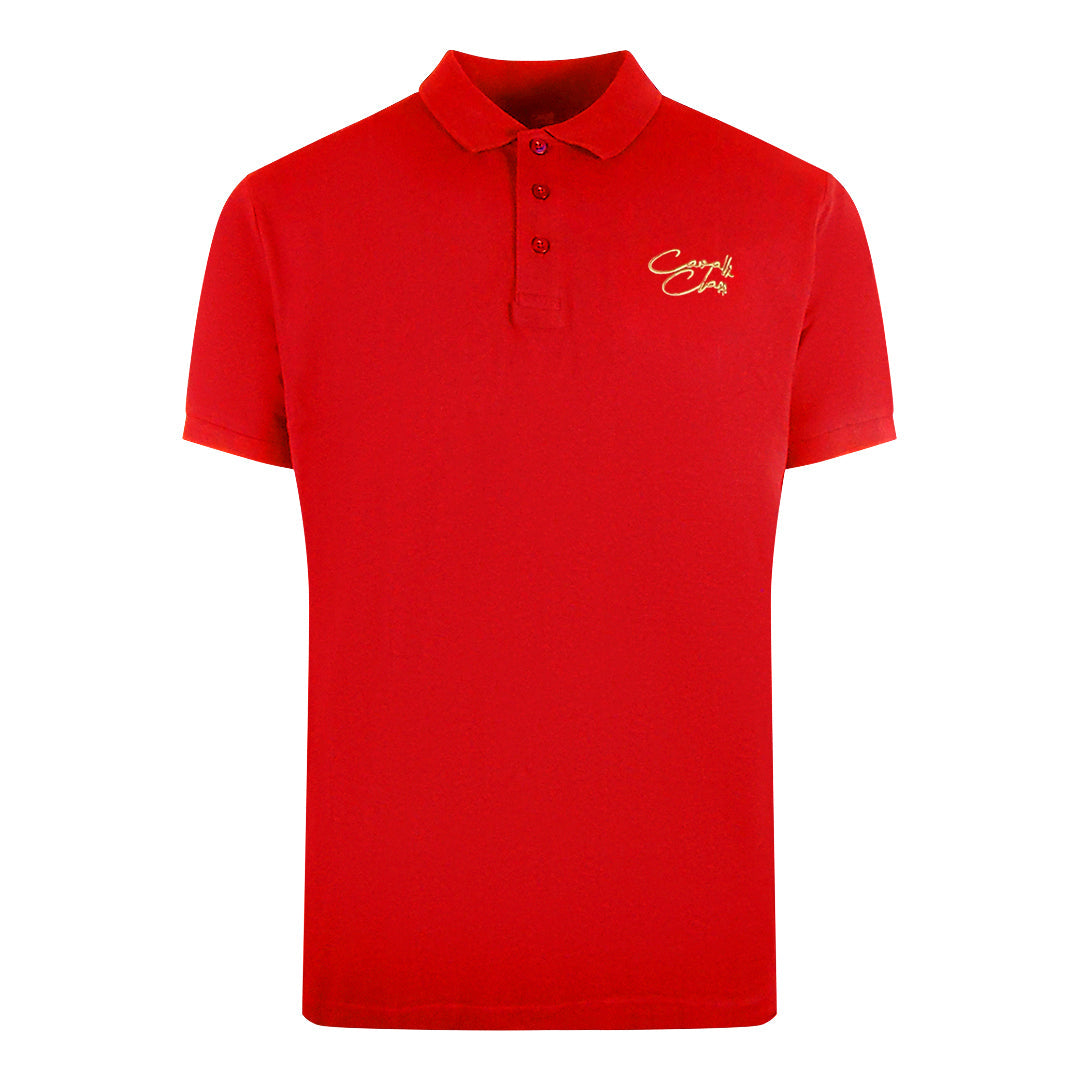 Cavalli Class Signature Logo Red Polo Shirt M