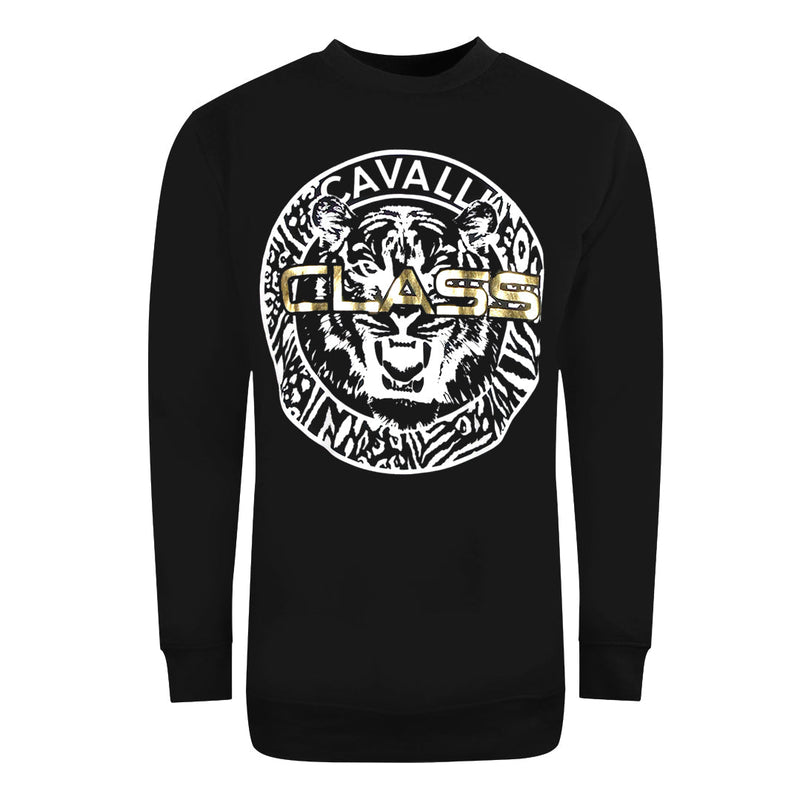 Cavalli Class Large Circle Logo Black Sweatshirt M