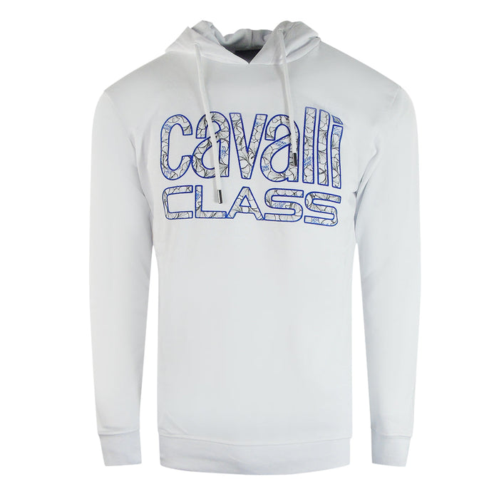 Cavalli Class Floral Logo Whitee Hoodie M