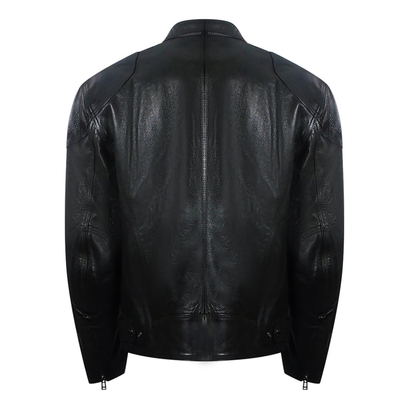 Belstaff Supreme Motorcycle Black Leather Jacket XXXL