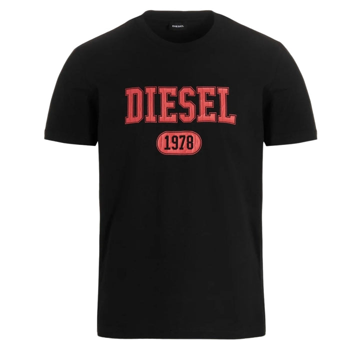 Diesel 1976 Varsity Logo Black T-Shirt XS