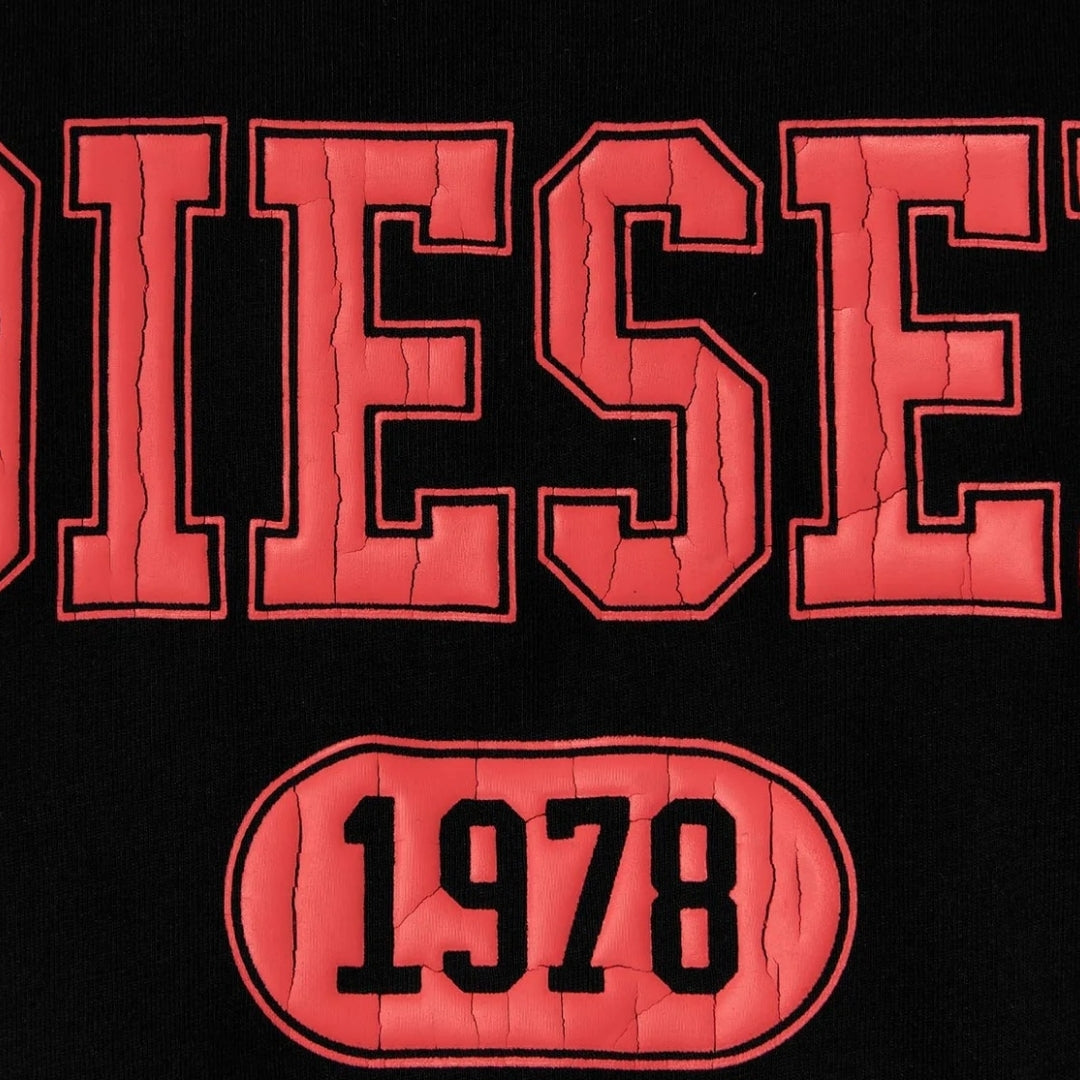 Diesel 1976 Varsity Logo Black T-Shirt XS