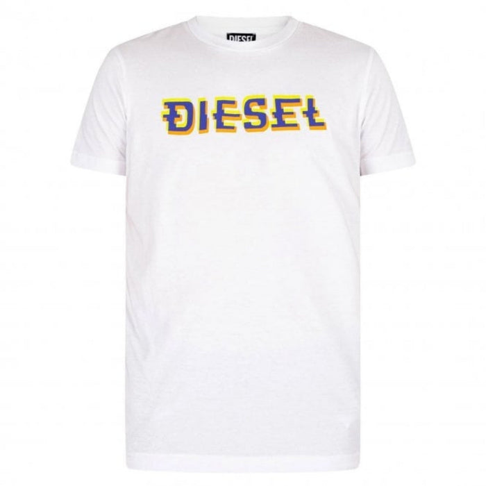 Diesel Pixel Logo White T-Shirt S