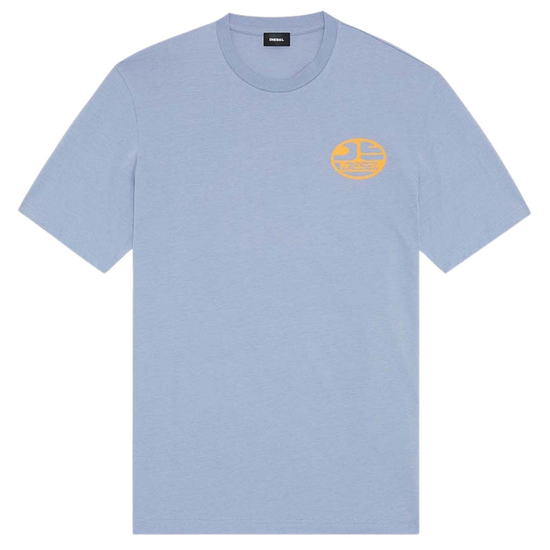 Diesel Oval DS Logo Stonewash Blue T-Shirt XXS