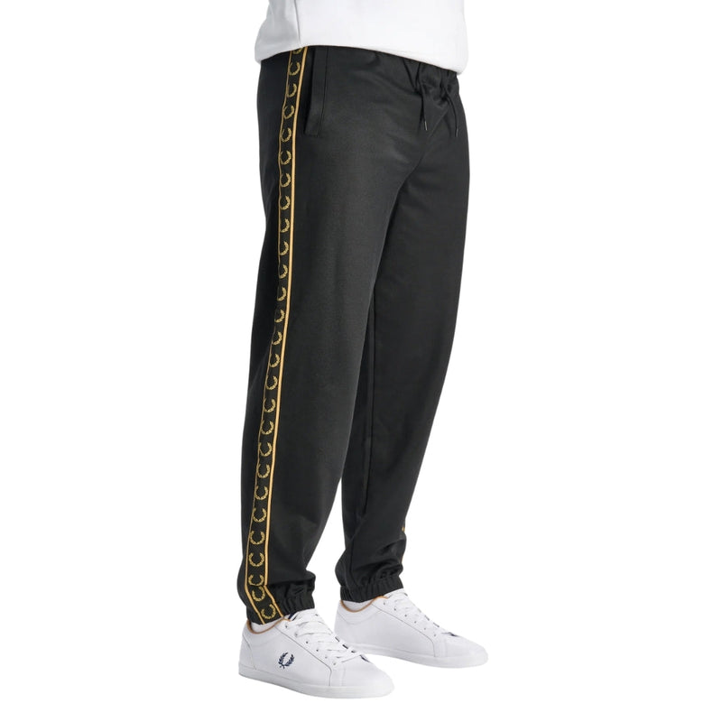 Fred Perry Seasonal Taped Hem Black Sweatpants M