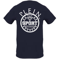 Plein Sport Circle Logo On Back Navy Blue T-Shirt S