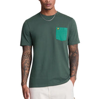 Lyle & Scott Tonal Pocket Argyle Teal Green T-Shirt S