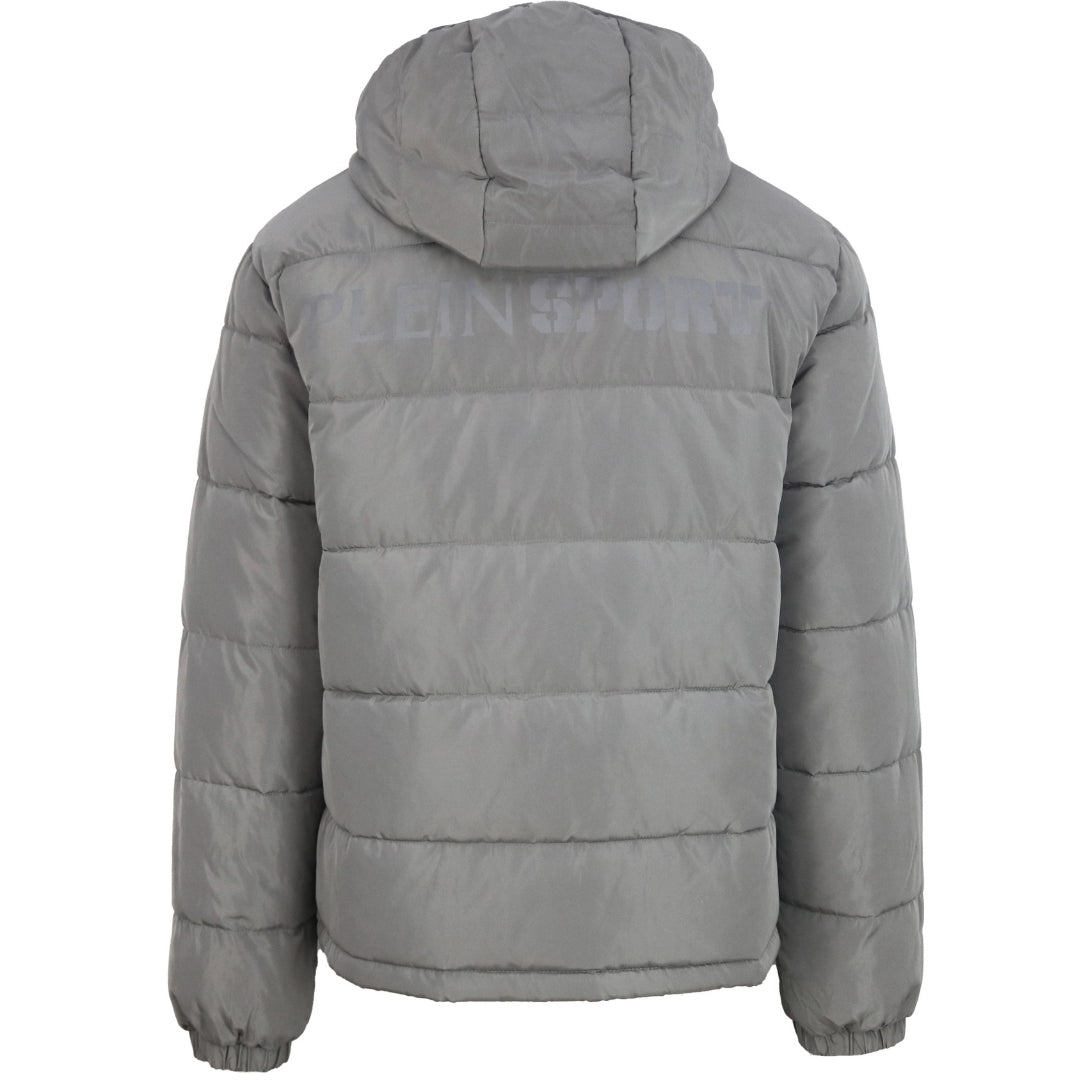 Plein Sport Bold Back Logo Padded Steel Grey Jacket S