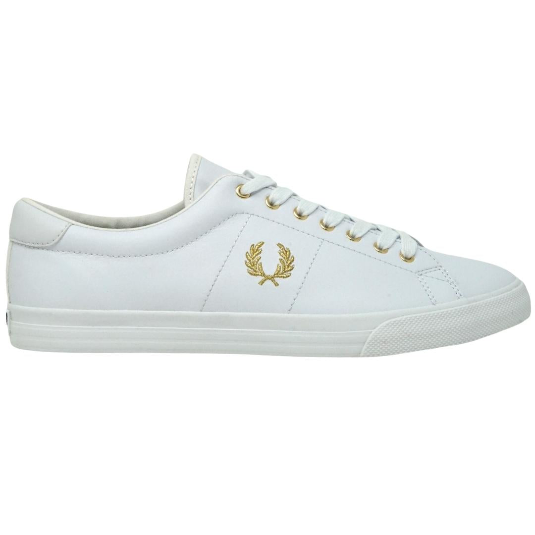 Fred Perry Spencer Leather B8288 100 White Trainers - Style Centre Wholesale