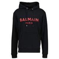 Balmain Mens Sweater Bh1Jr002 Bb65 Red Logo Black