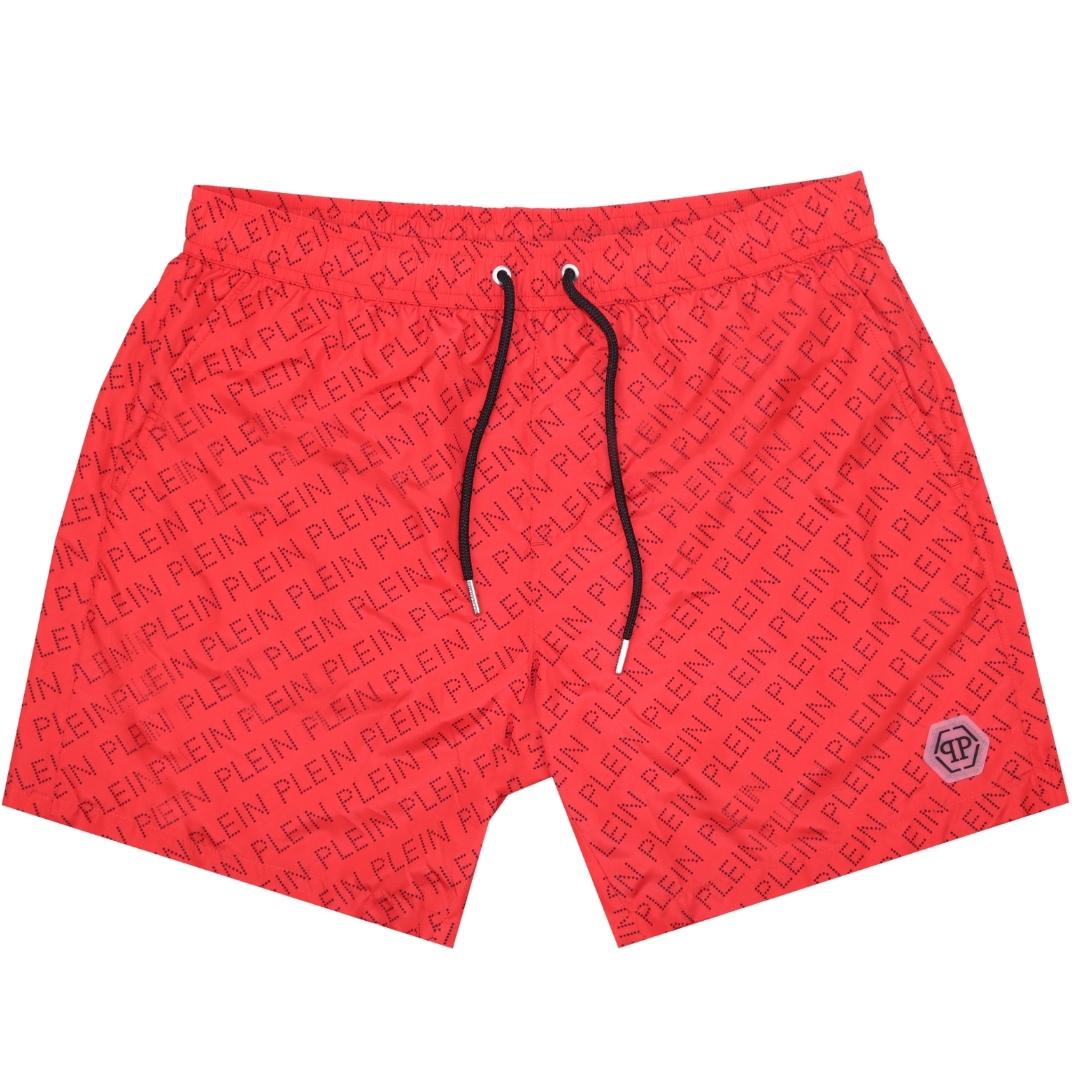 Philipp Plein Mens Cupp13 M0152 Swim Shorts Red