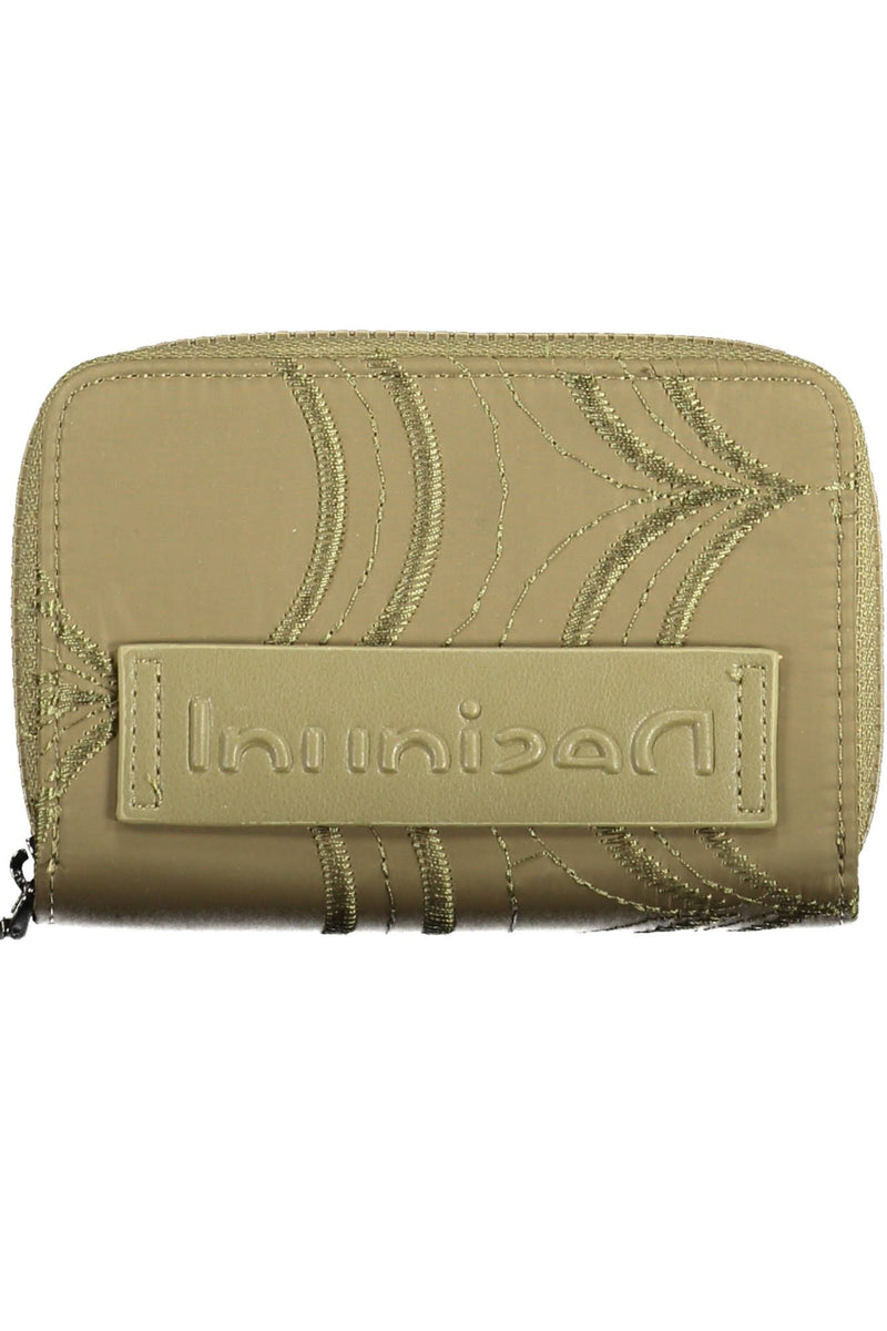 Desigual Elegant Green Zip Wallet with Contrasting Details