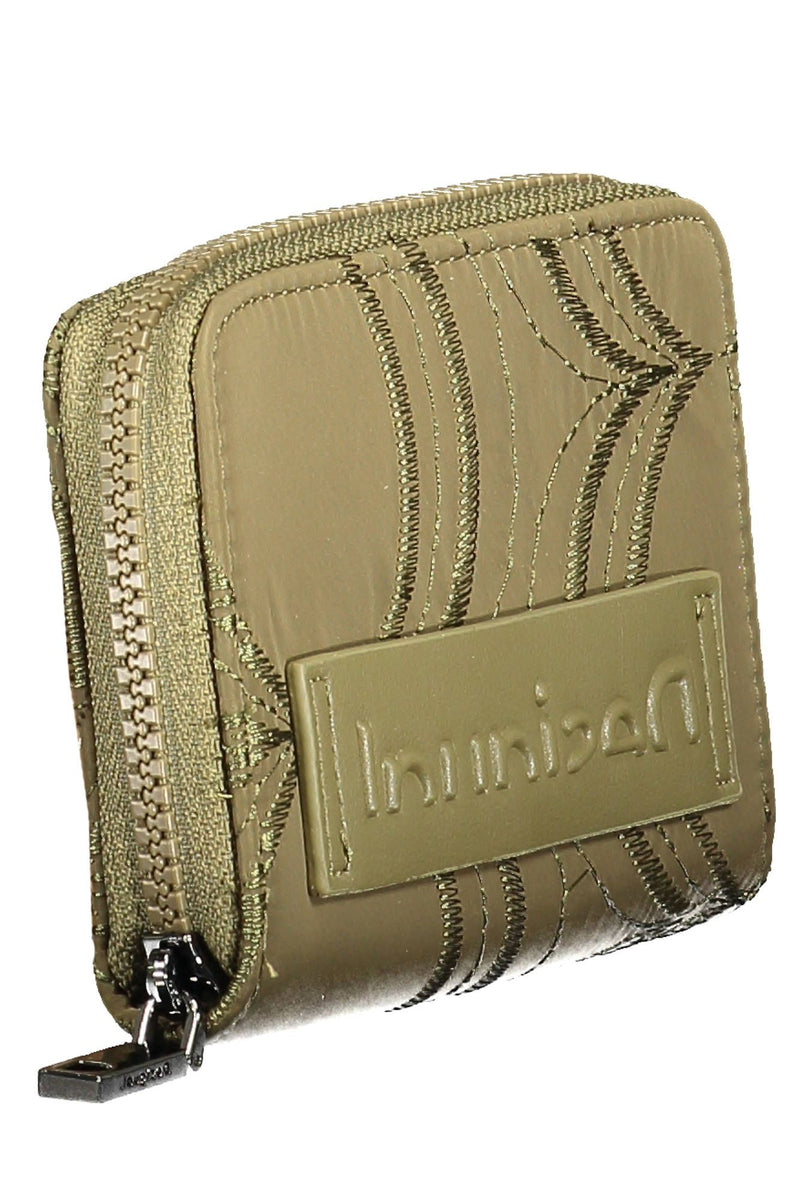 Desigual Elegant Green Zip Wallet with Contrasting Details