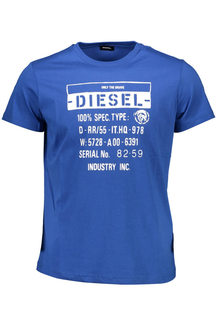 Diesel Sleek Blue Crew Neck Cotton Tee