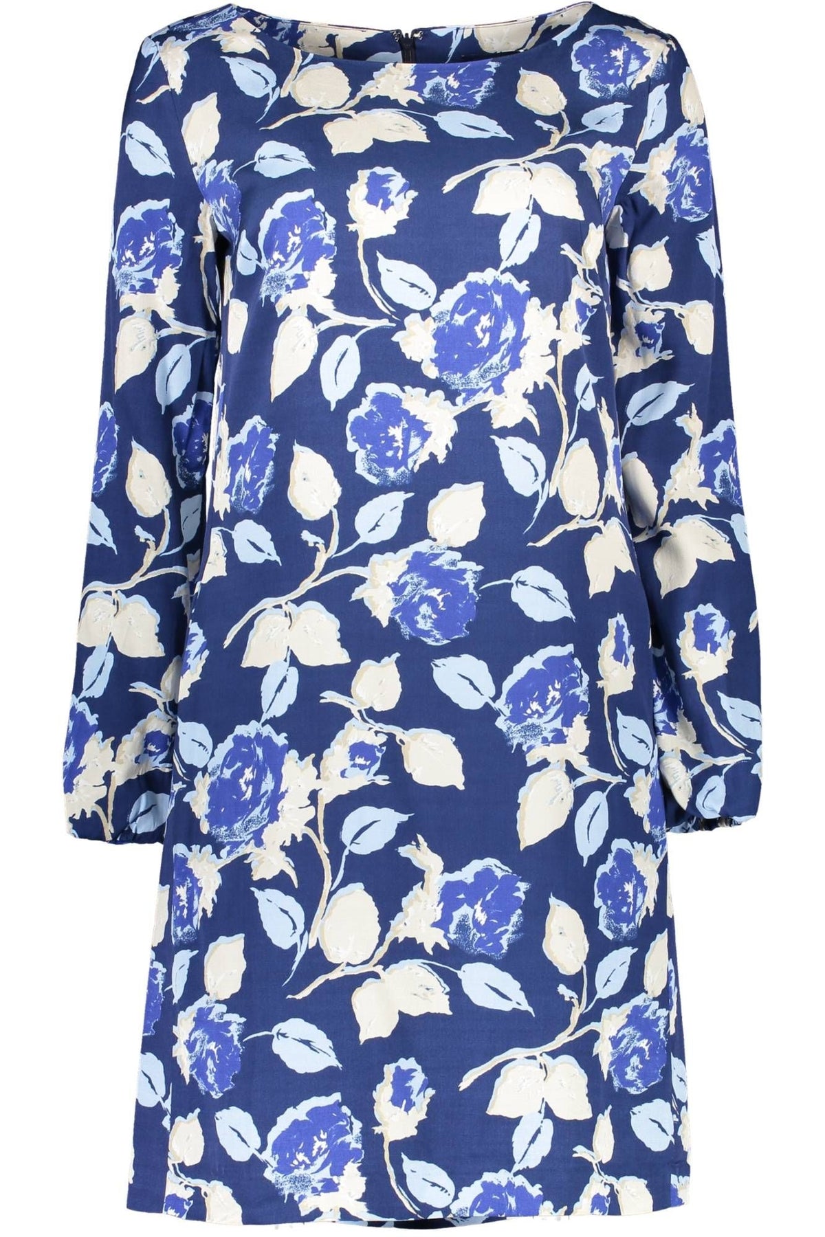 Gant Elegant Blue Viscose Dress with Zip Detail