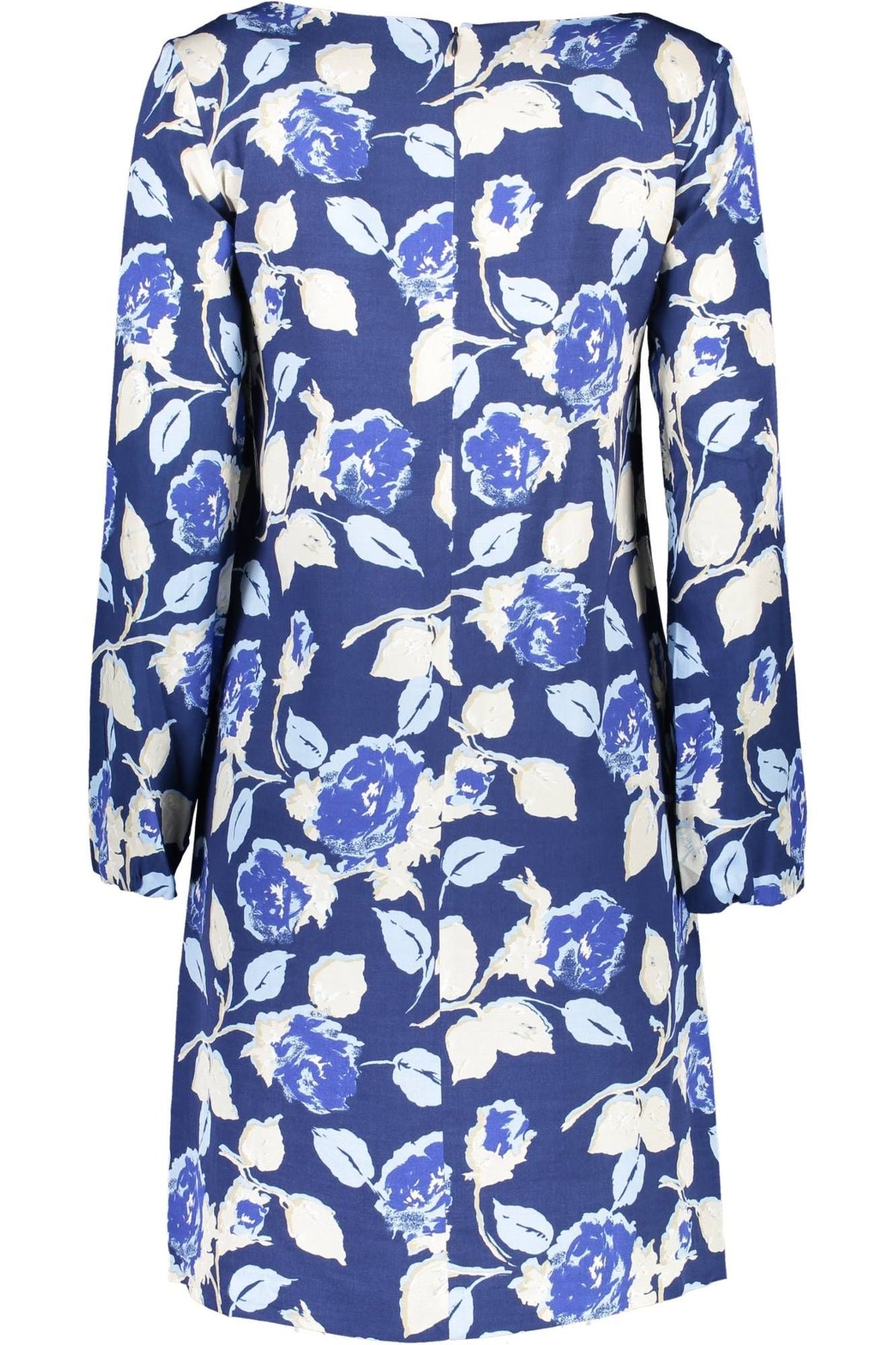 Gant Elegant Blue Viscose Dress with Zip Detail