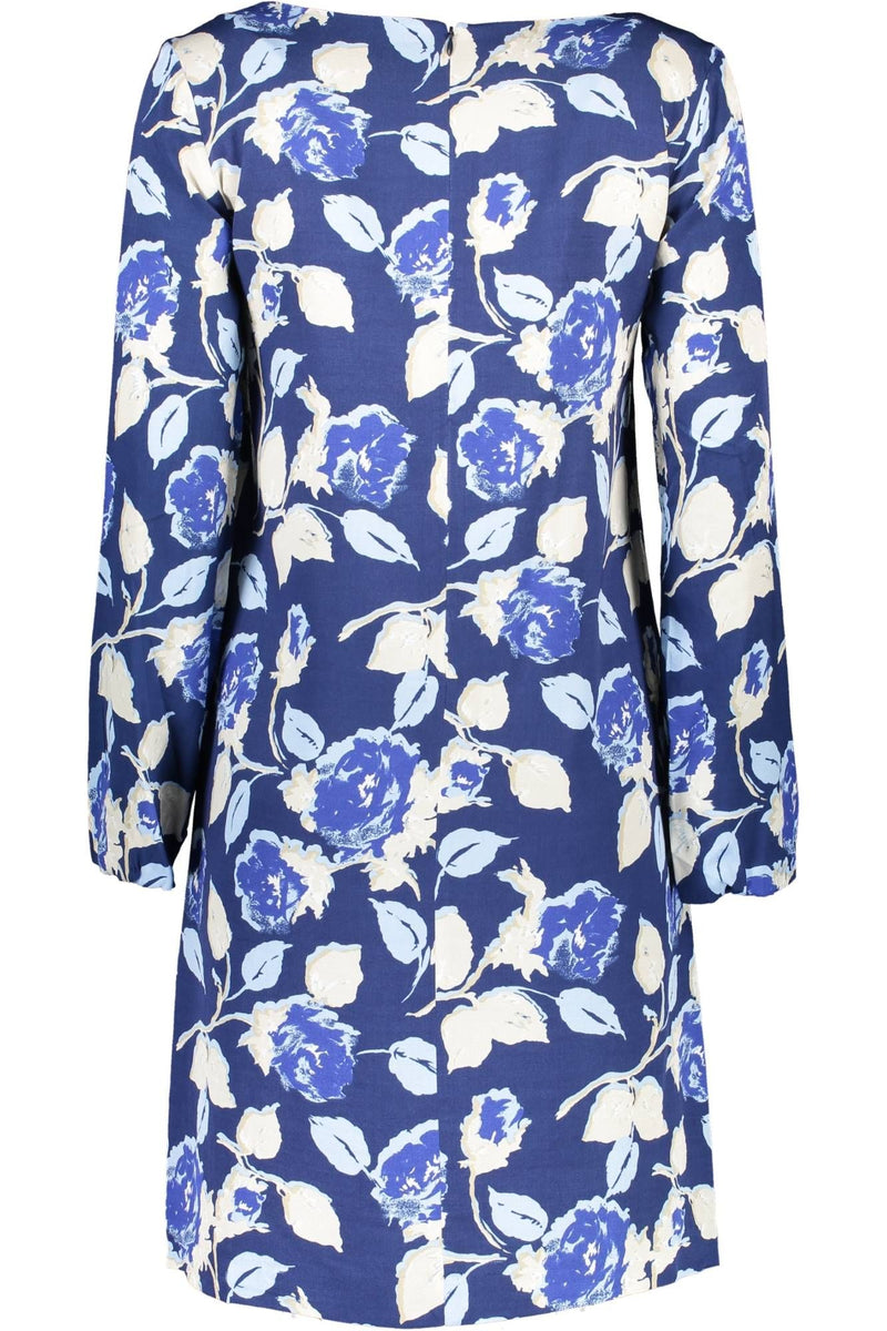 Gant Elegant Blue Viscose Dress with Zip Detail