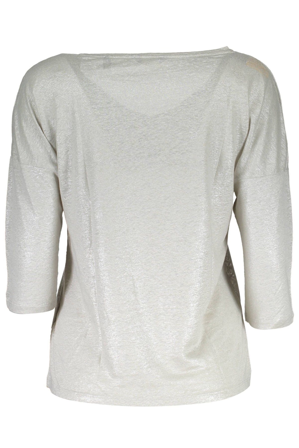 Gant Elegant Gray V-Neck Sweater with 3/4 Sleeves