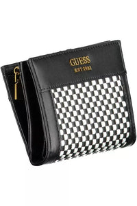 Guess Jeans Sleek Black Polyethylene Wallet with Contrasting Details
