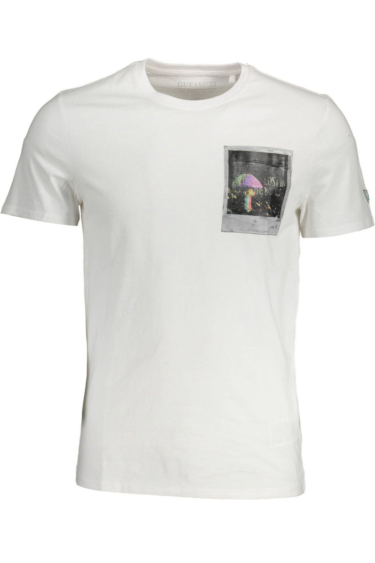 Guess Jeans Elegant Slim Fit White Tee with Print Detail