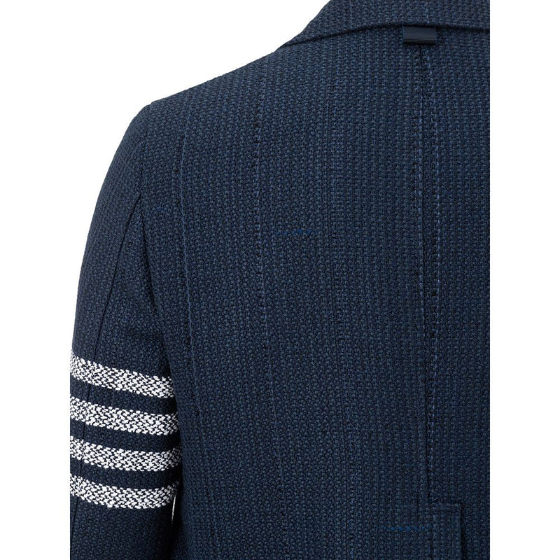 Thom Browne Elegant Acrylic Blue Jacket for Men