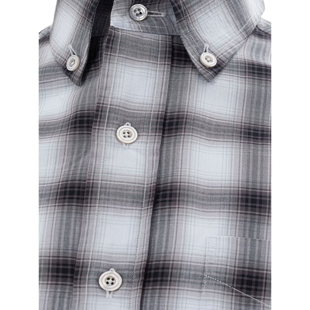 Tom Ford Elegant Gray Cotton Mens Shirt