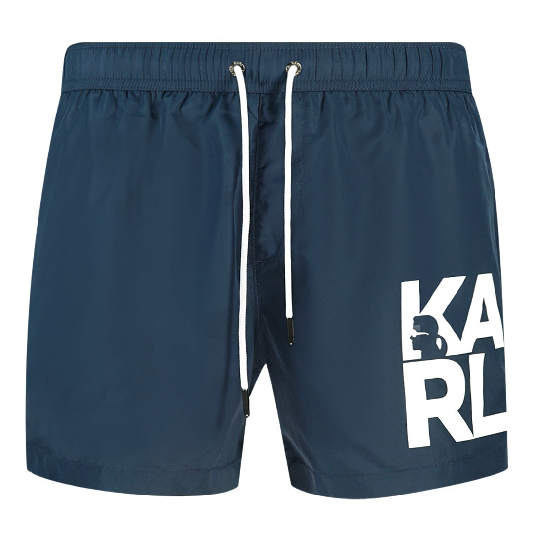 Karl Lagerfeld Mens Kl22Mbs08 Swim Shorts Navy