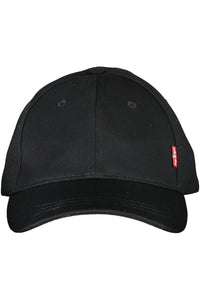 Levi's Sleek Black Cotton Cap with Logo Visor