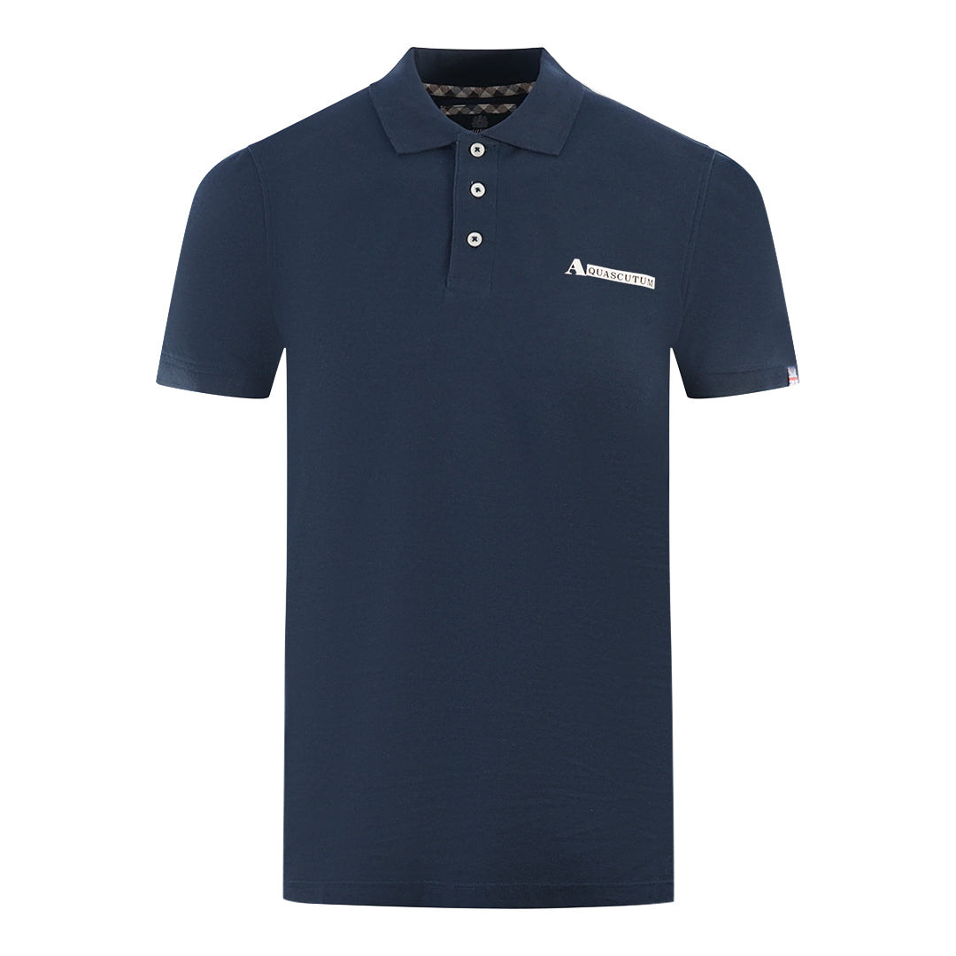 Aquascutum Mens P00123 85 Polo Shirt Navy