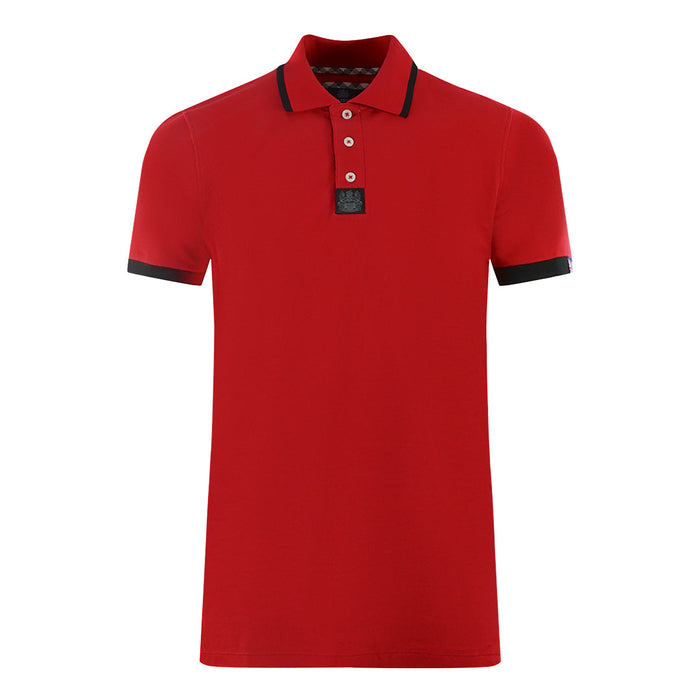 Aquascutum Mens P00323 52 Polo Shirt Red