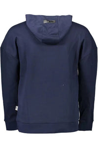 Plein Sport Sleek Blue Hooded Sweatshirt with Logo Detail