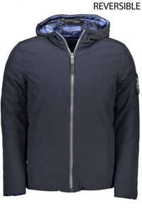 Plein Sport Reversible Hooded Blue Jacket with Logo Detail