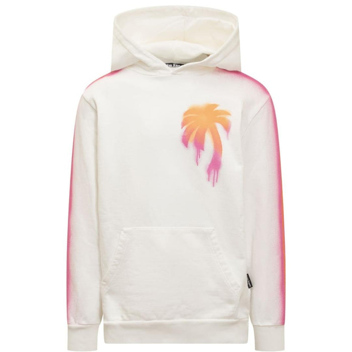 Palm Angels Mens Pmbb117S23Fle012184 Hoodie White - Style Centre Wholesale