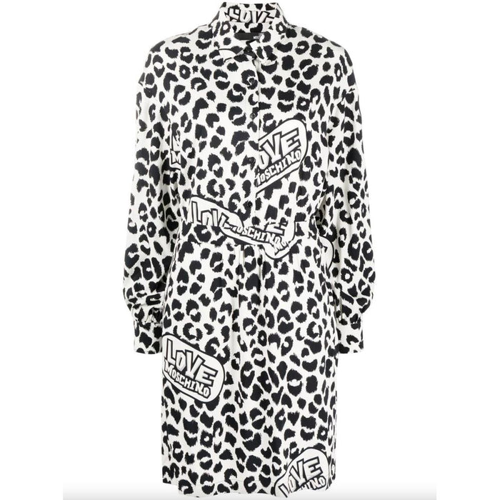 Love Moschino Chic Monochrome Leopard Dress